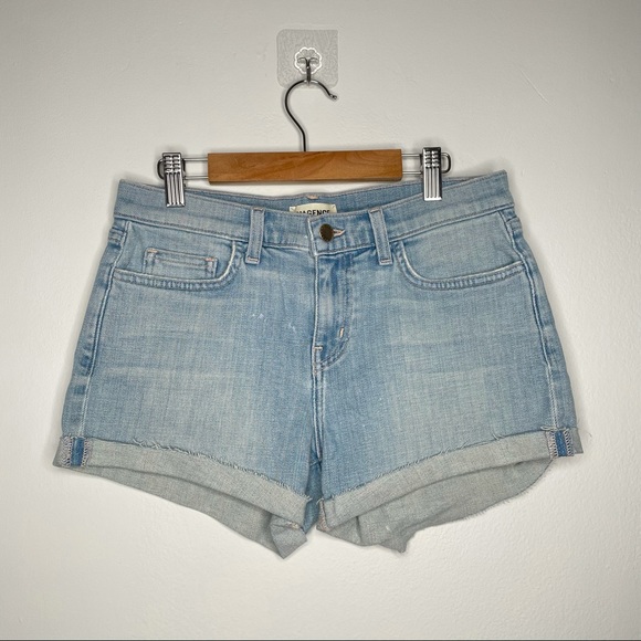 L'agence Denim Light Wash Shorts Cuffed Hem Size 25 - Picture 2 of 7